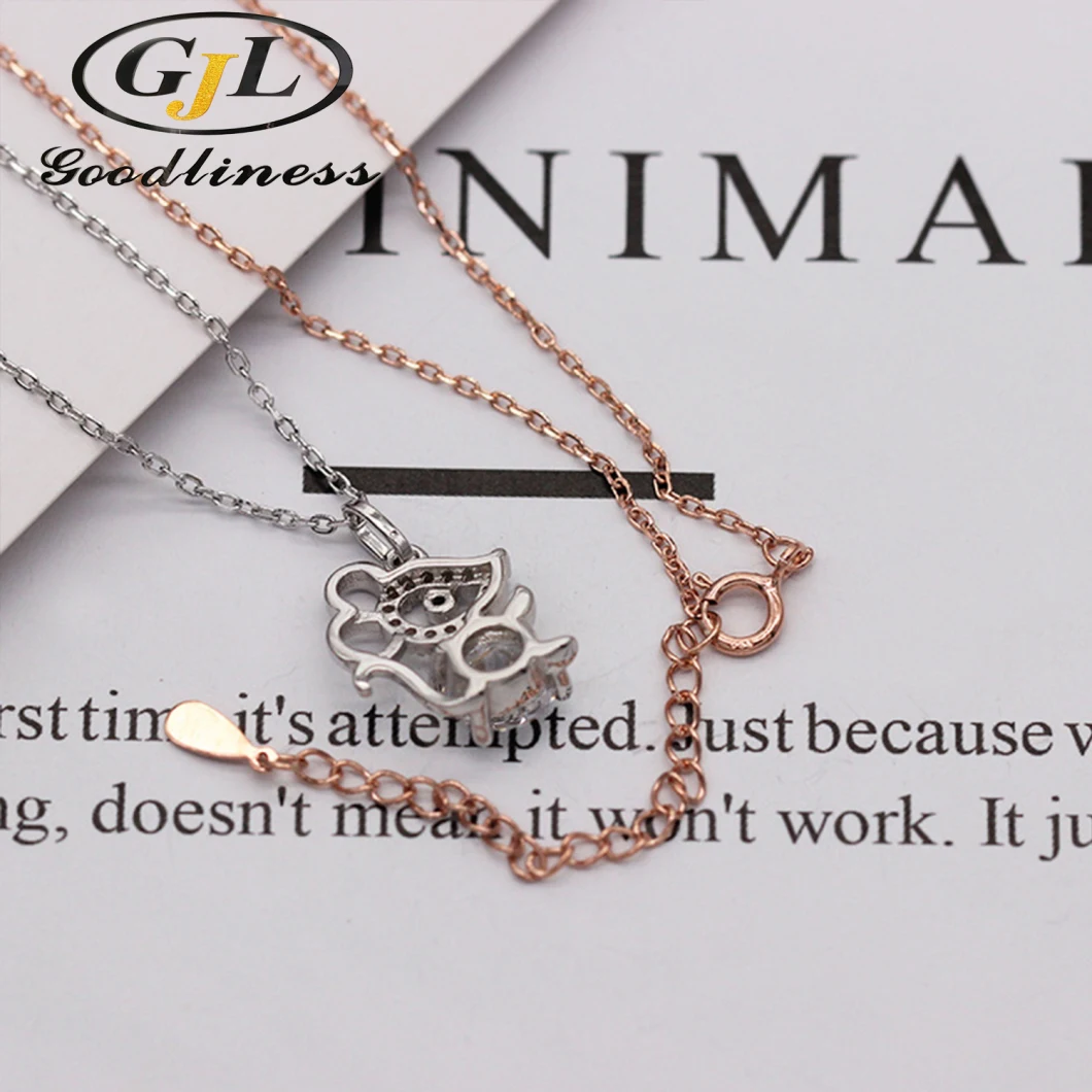 Minimalist Minnie Mouse Pendant Rose Gold Chain Diamond Zodiac Necklace