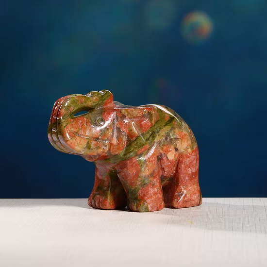 준보석 원석, 천연 크리스탈, 코끼리 조각<Esb01508>