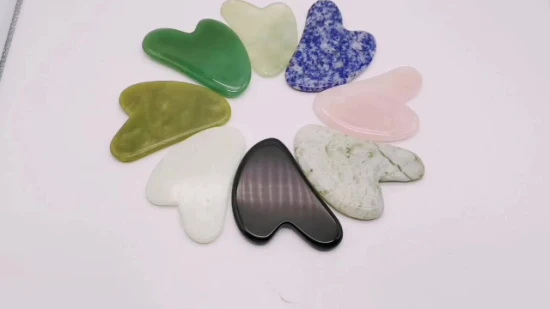 심장 모양의 Gua Sha Guasha 보드 블루 도트 옥석 스크래치 마사지 기계 Gua Sha 보드