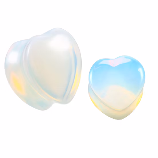 맞춤형 하트 모양 물방울 모양의 준보석 귀 확장 파우더 자수정 돈링 옥 타이거스톤 귀 확장 바디 펑크 쥬얼리